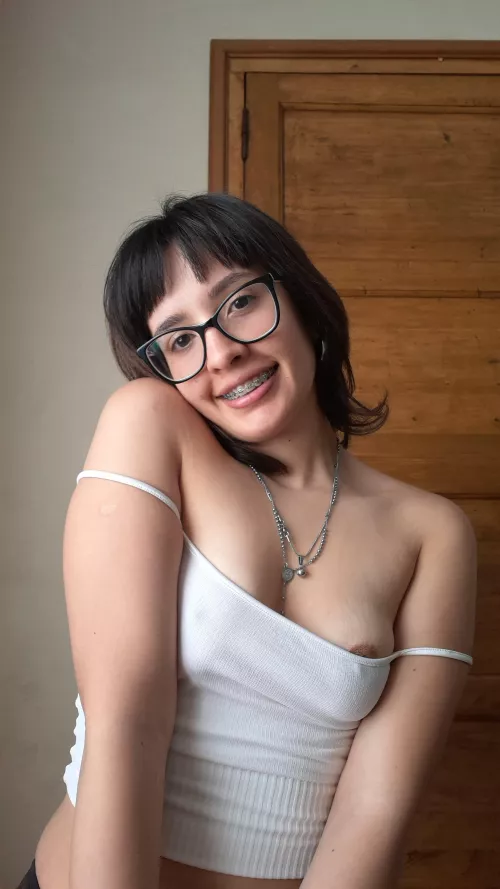 My skin is white but my nipples are big and brown 🧸