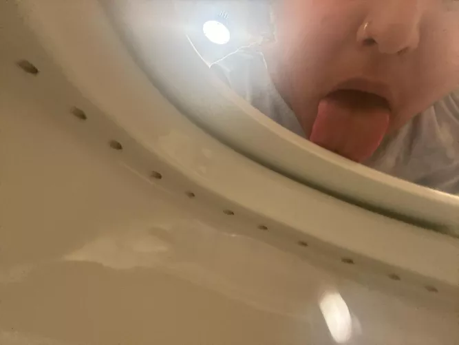 My toy having fun at work, 22yo and already knowing her place.