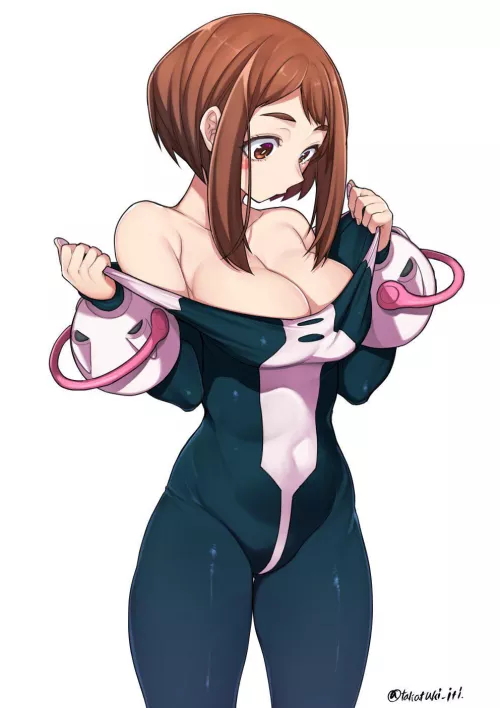 Ochako uraraka Undressing (Takatwki iti) [My hero academia]