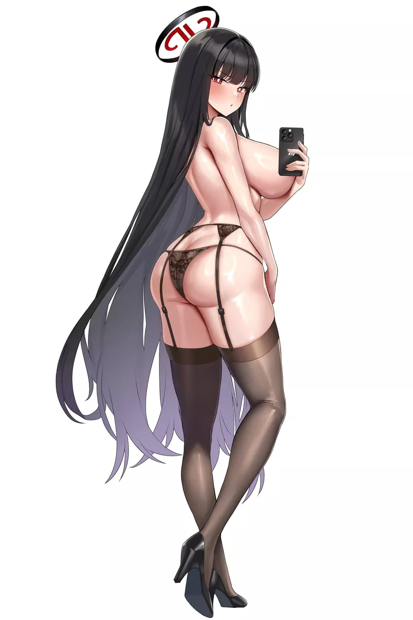 Rio Taking a Selfie in Sexy Lingerie [Blue Archive]