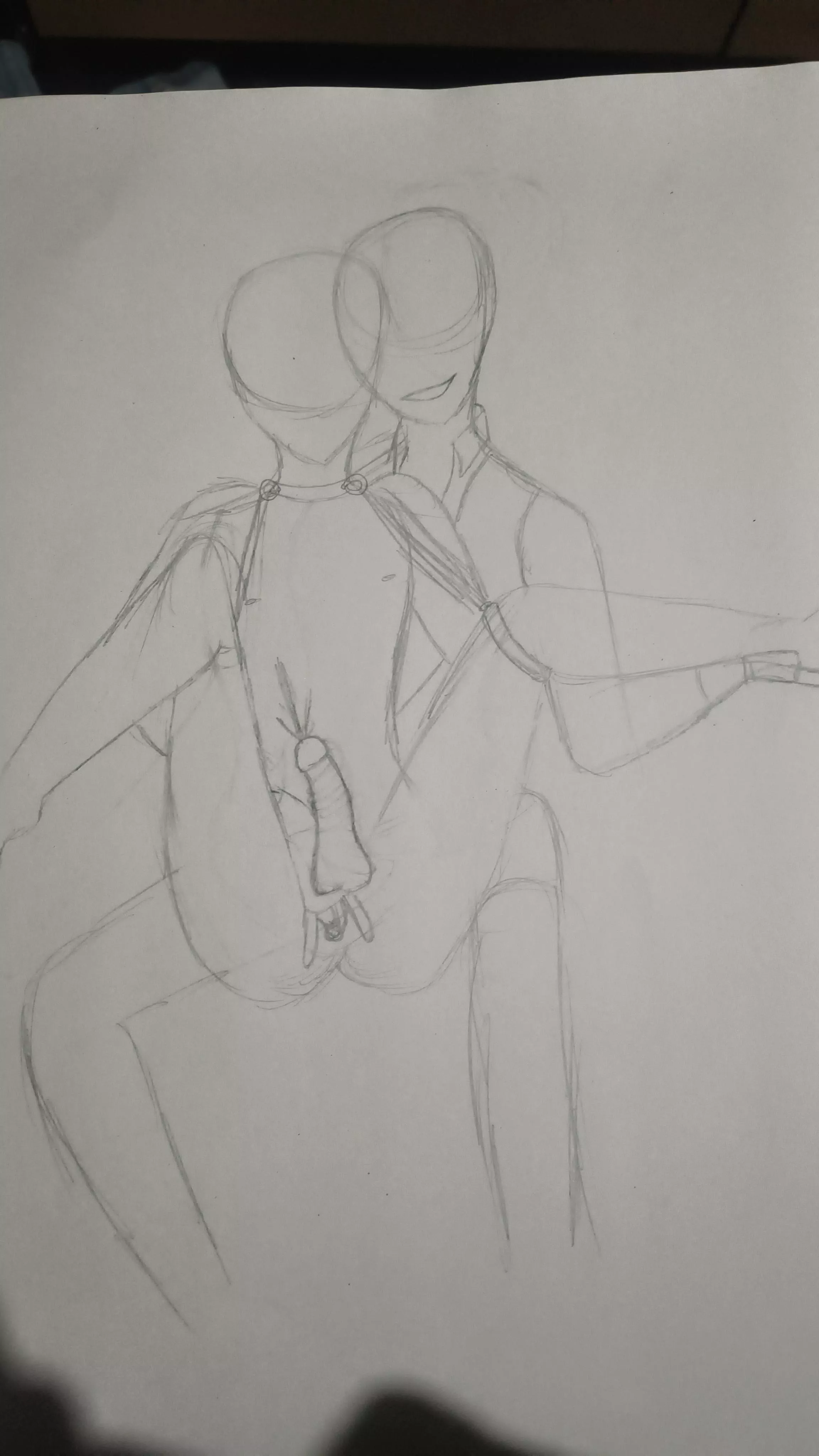 Rough Sketch: Taking Punishment for Mammon (Male OC)