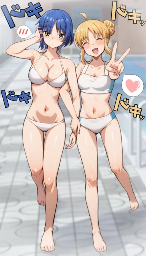 Ryo And Nijika Enjoying A Pool Date
