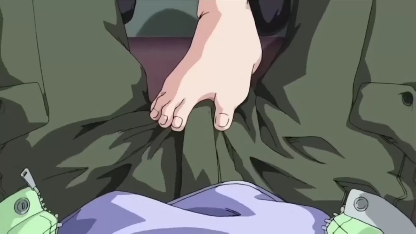 Screenshot of footsie scene from a Unknow Hentai Anime. 