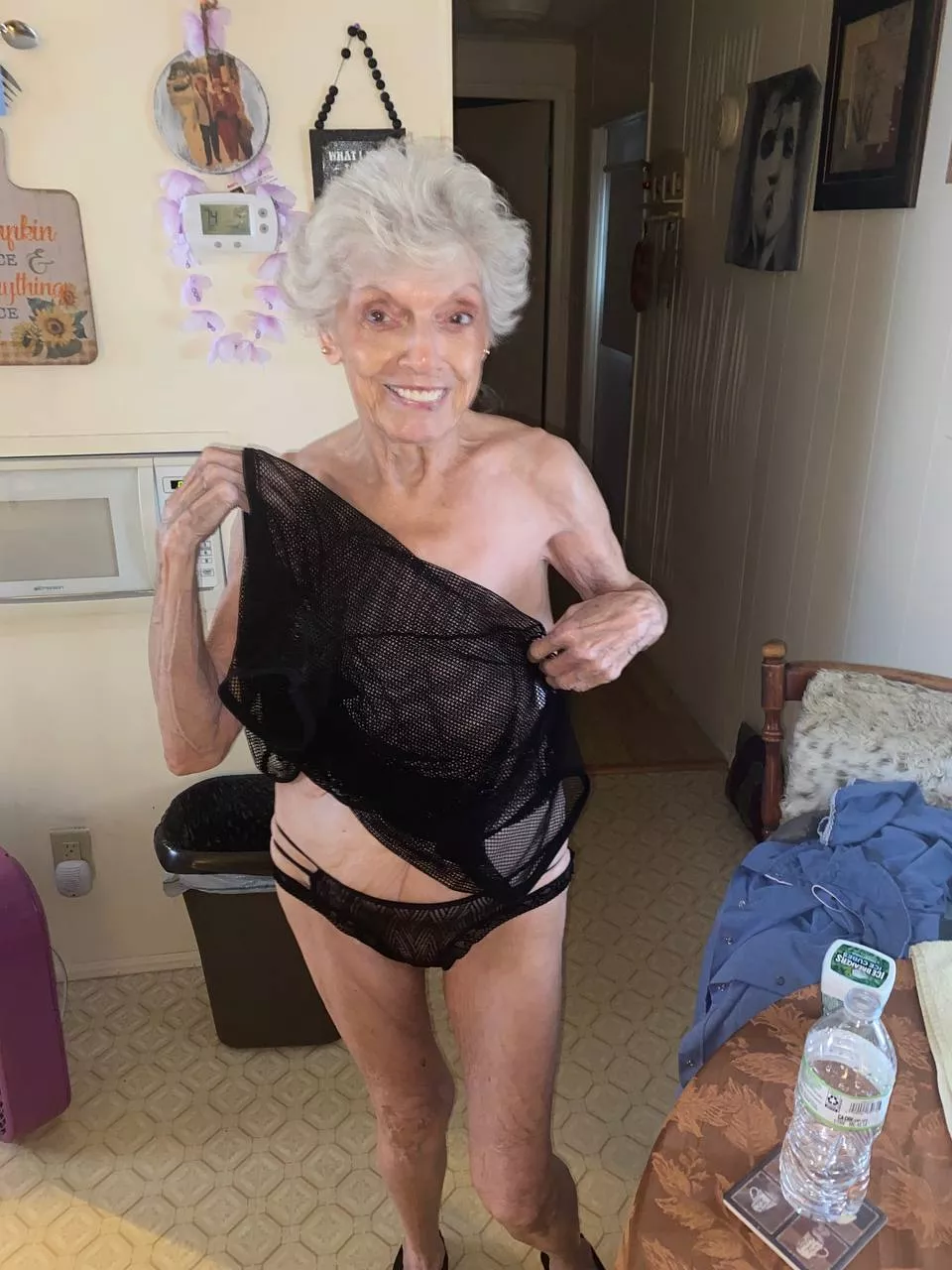 Shame on you! Why would you watch an 85yo undress?!