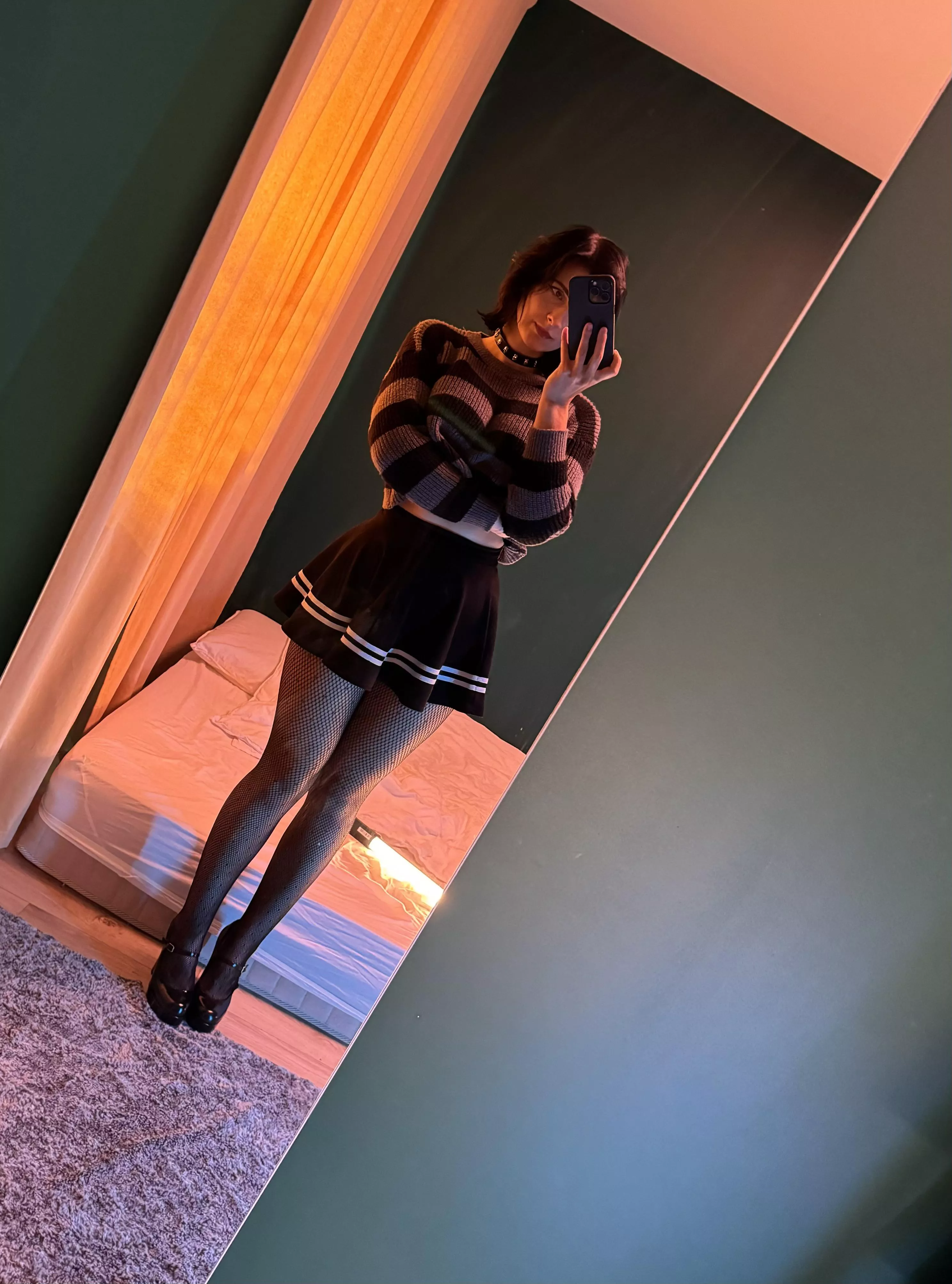 Short skirt so you can see more of my legs 