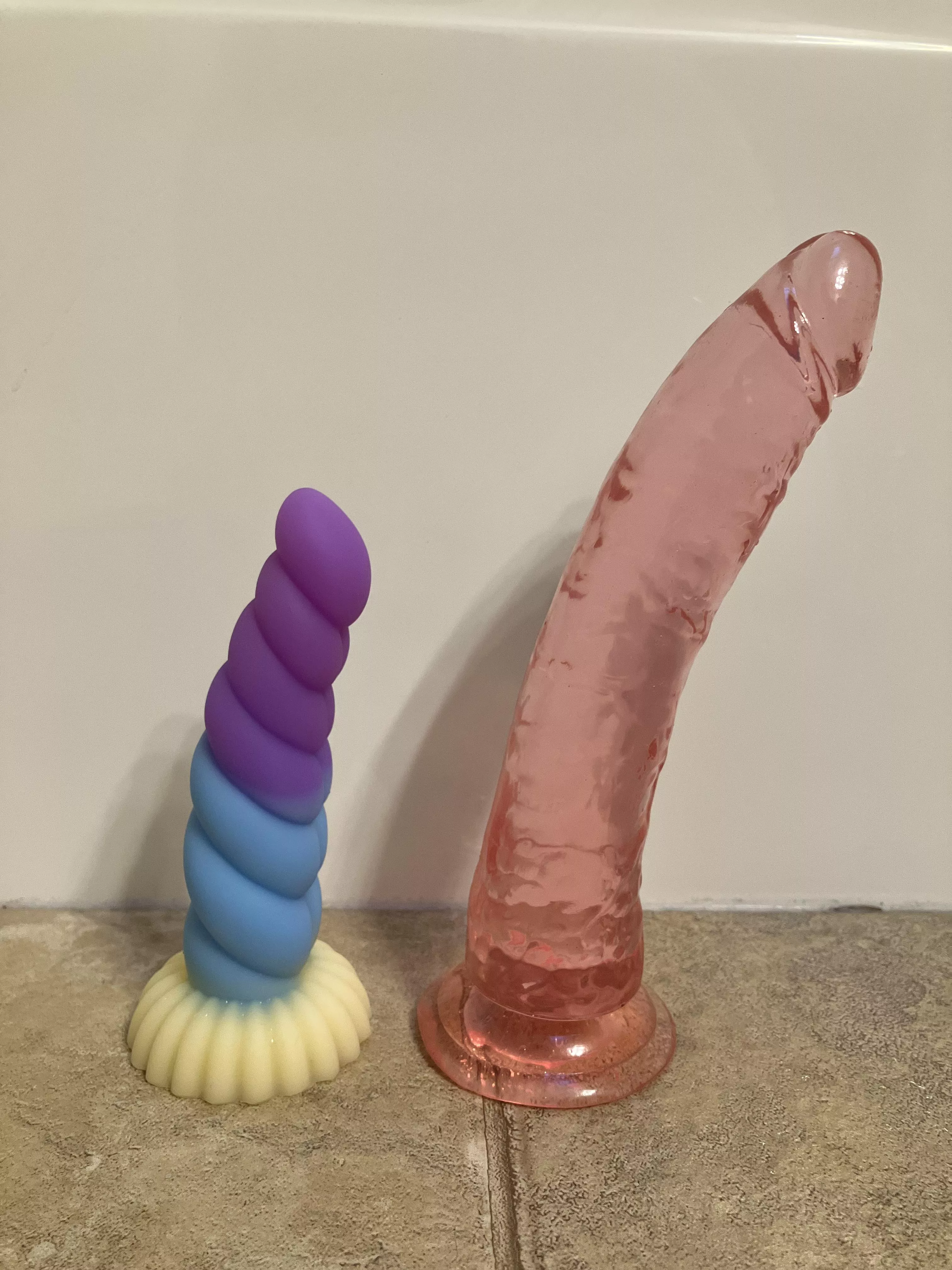 The dildo I can take vs the one daddy says I have to take all the way up my ass😓