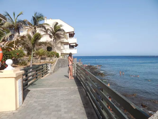 Topless on the promenade