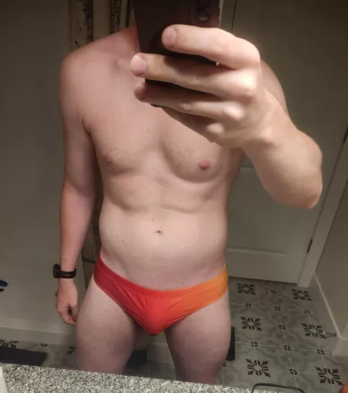Trying on a new speedo