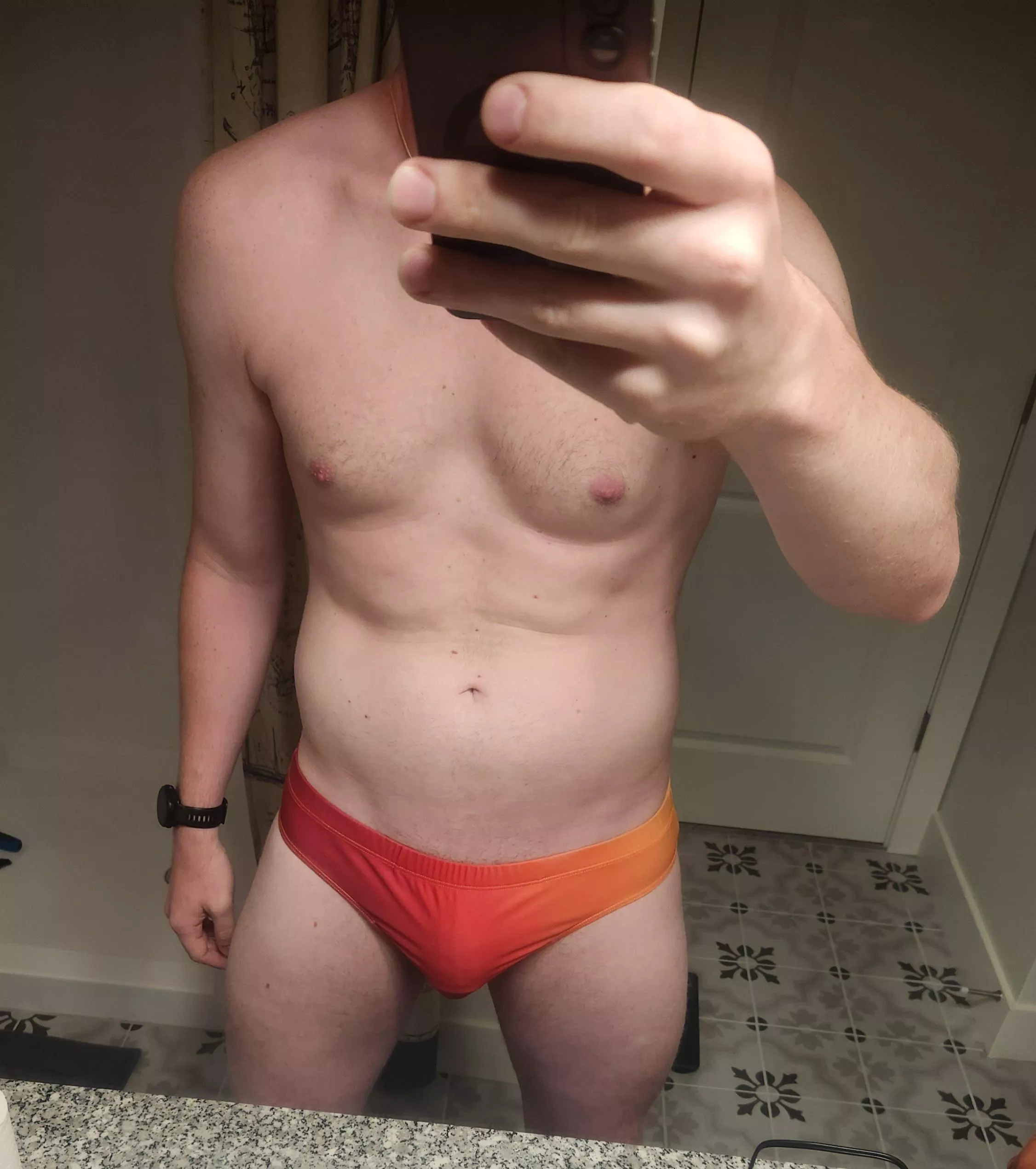 Trying on a new speedo