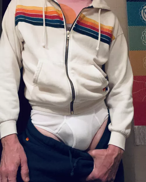 White briefs and Aviator Nation. :-)