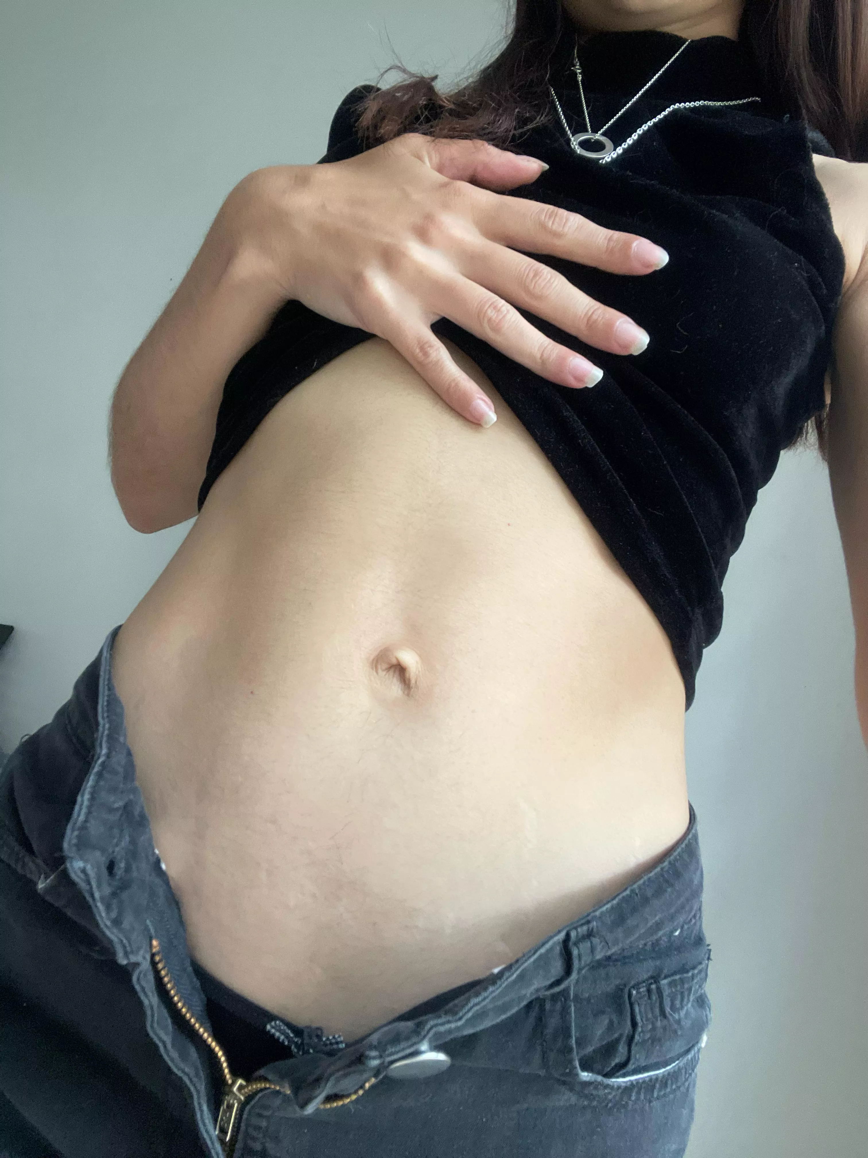 Would you run your tongue across my belly? 