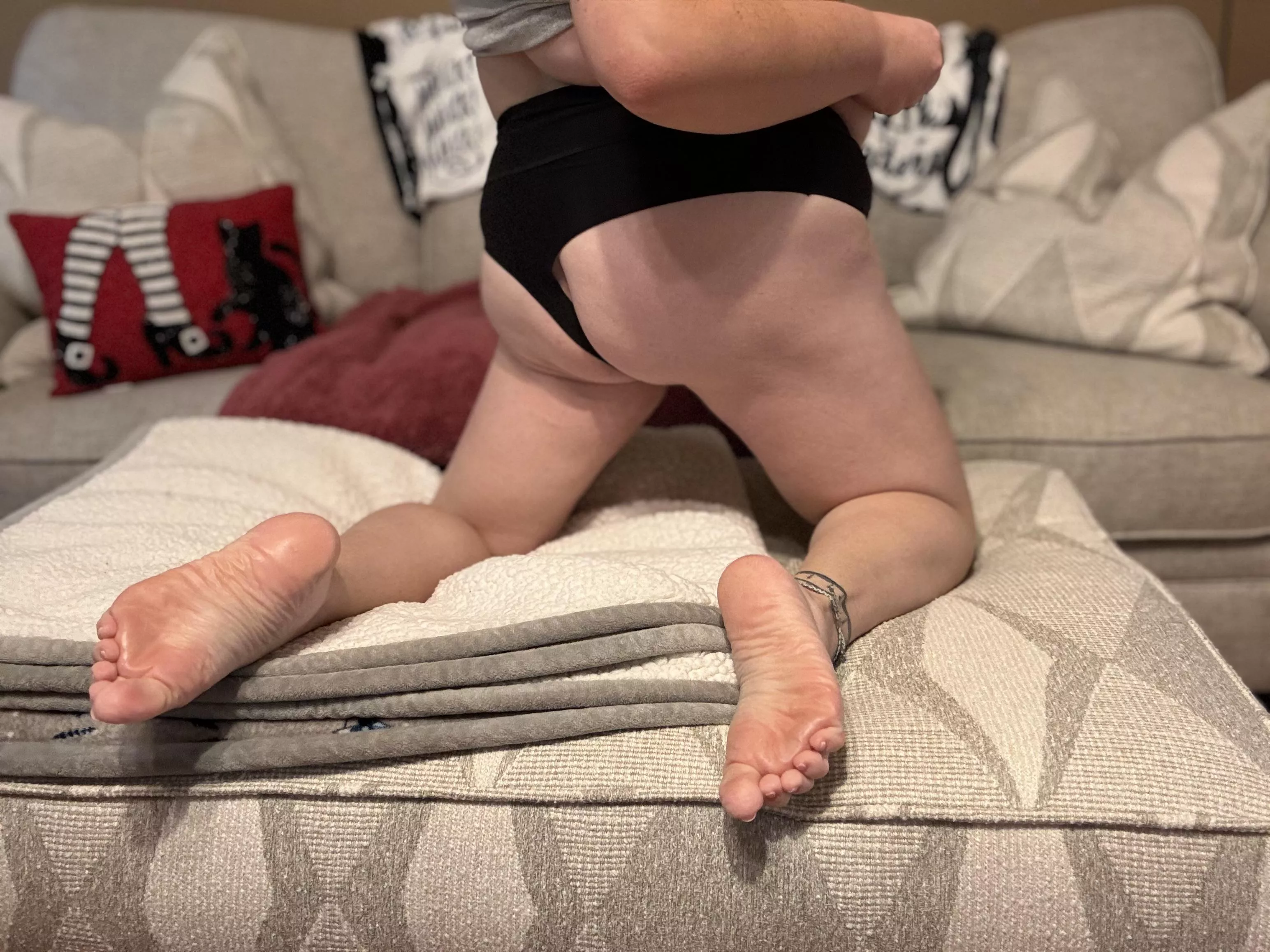 You can start at my feet and work your way up 