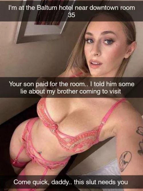 You're gonna fuck your son's gf in the hotel room he paid for