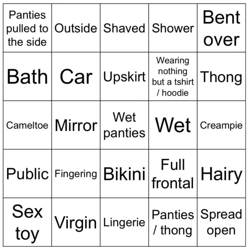 22 [M4F] - Anyone willing to help me with this NSFW Bingo?