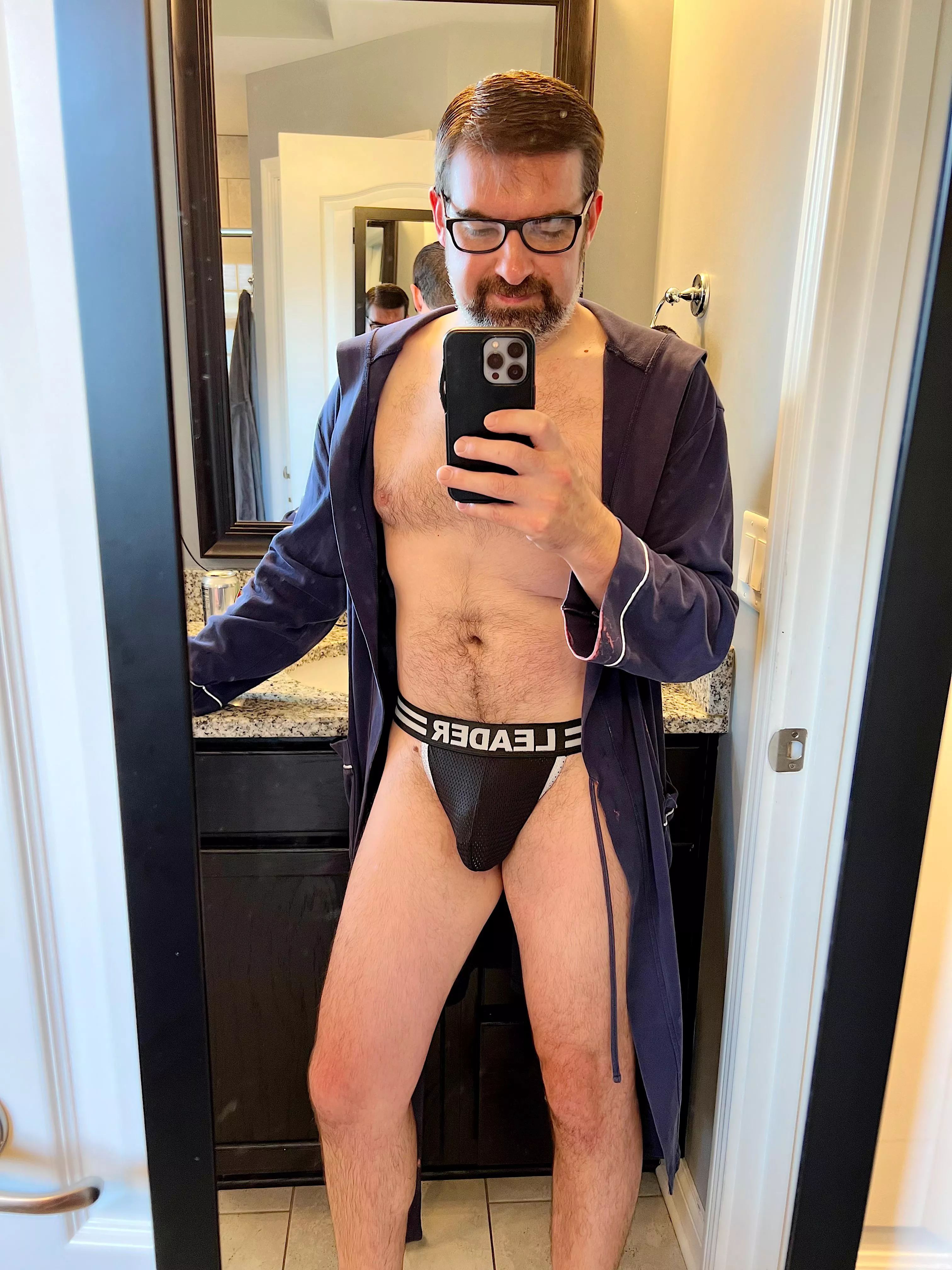 (41) year old dadbod trying to pull off a skimpy underwear look 😉