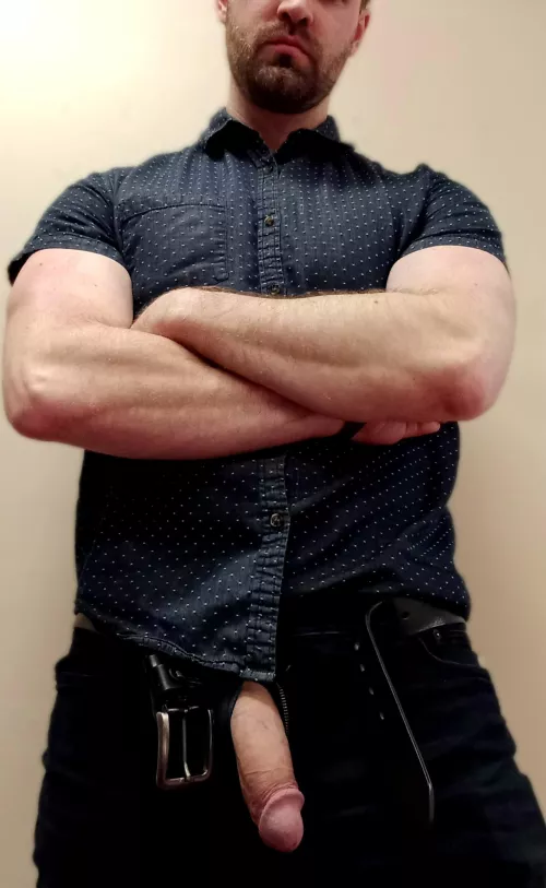 Big soft cock hanging out of my jeans