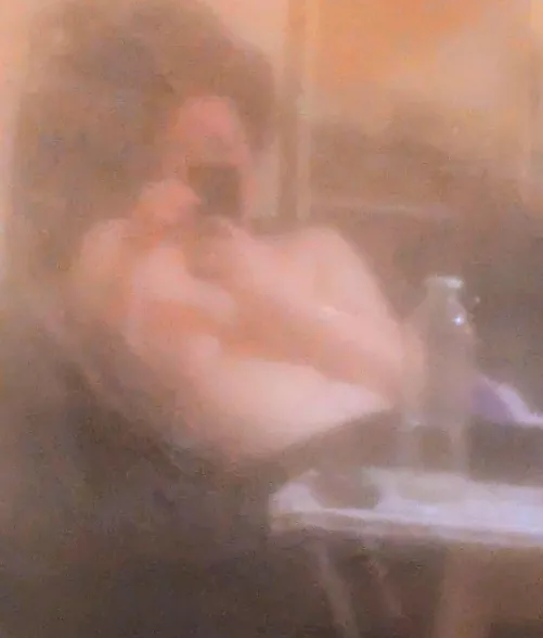 butch in the mirror - faux watercolor