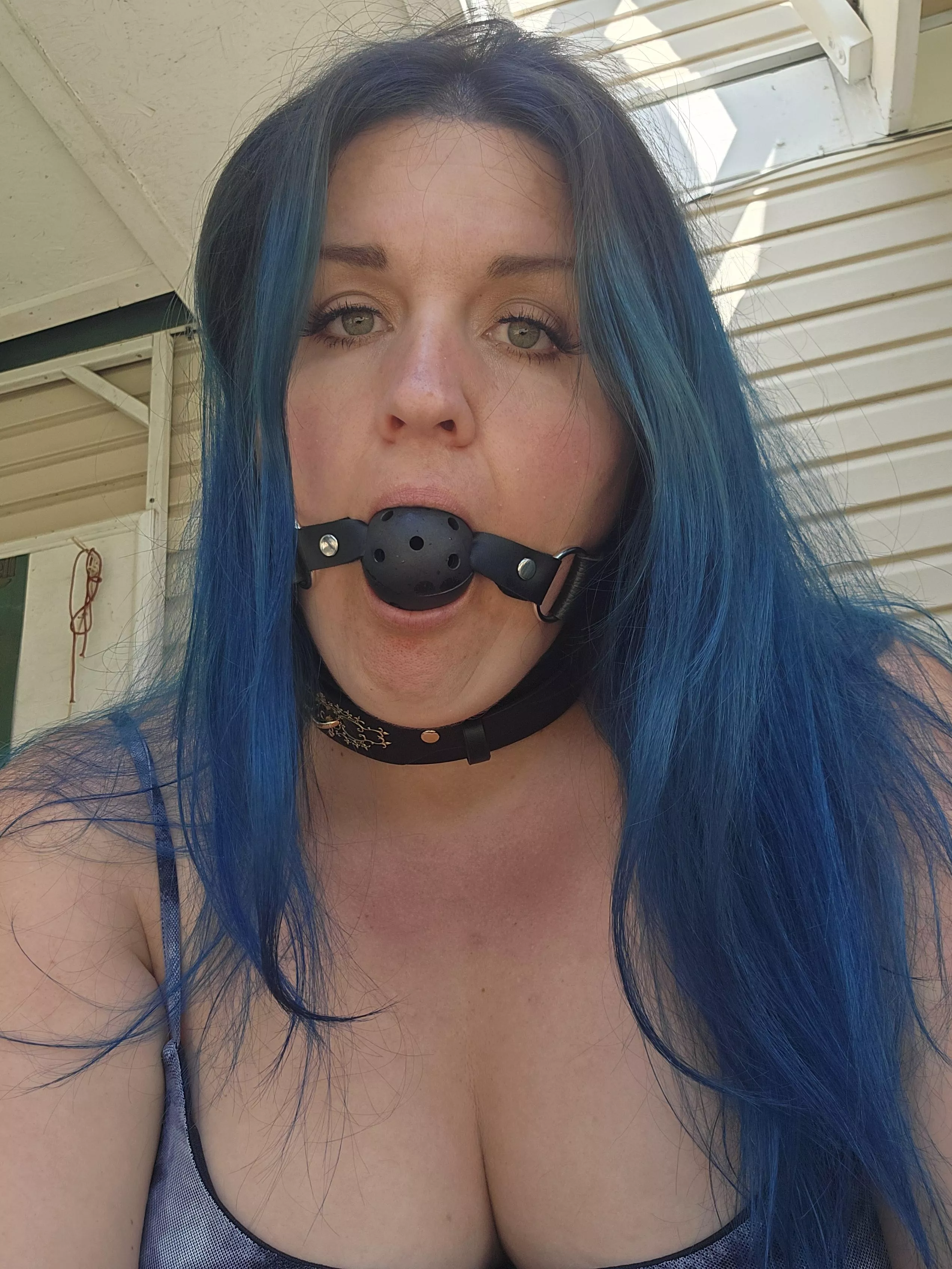 Collared and gagged are you ready to play? 