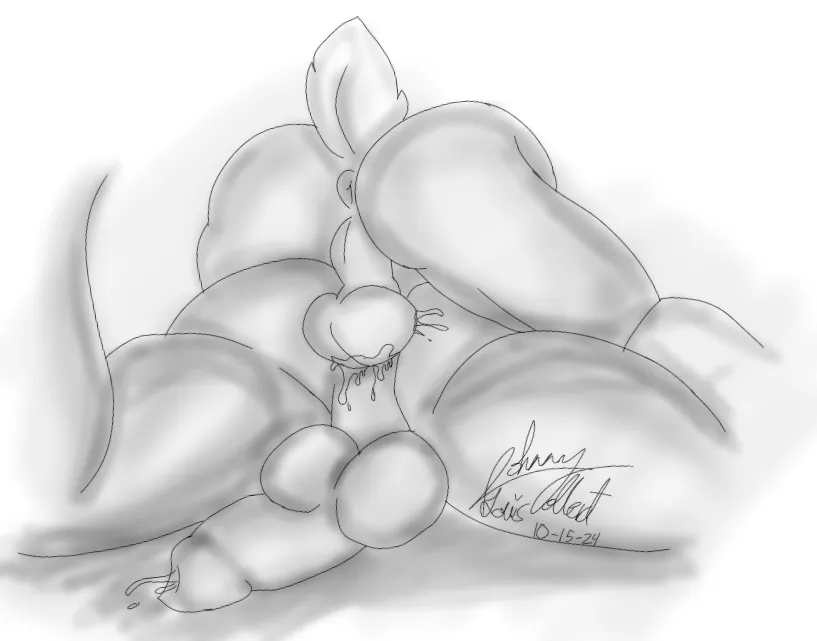 Deer dumping a load // Tried digital art today (Art by me)