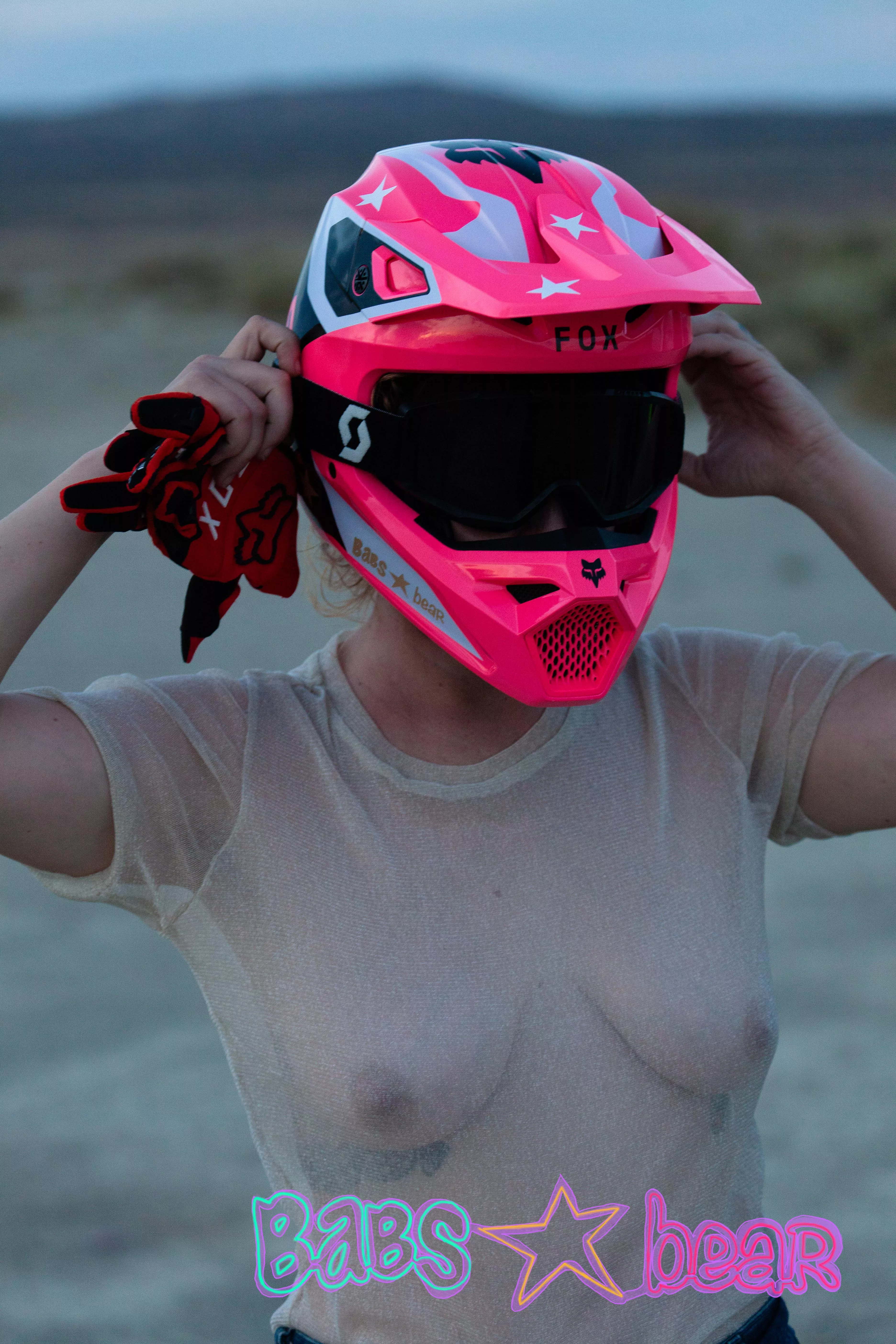 Dirt bike girlfriend! (Enjoying a sunset ride)! 