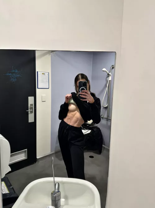 Do you wanna do it in the bathroom after work out?