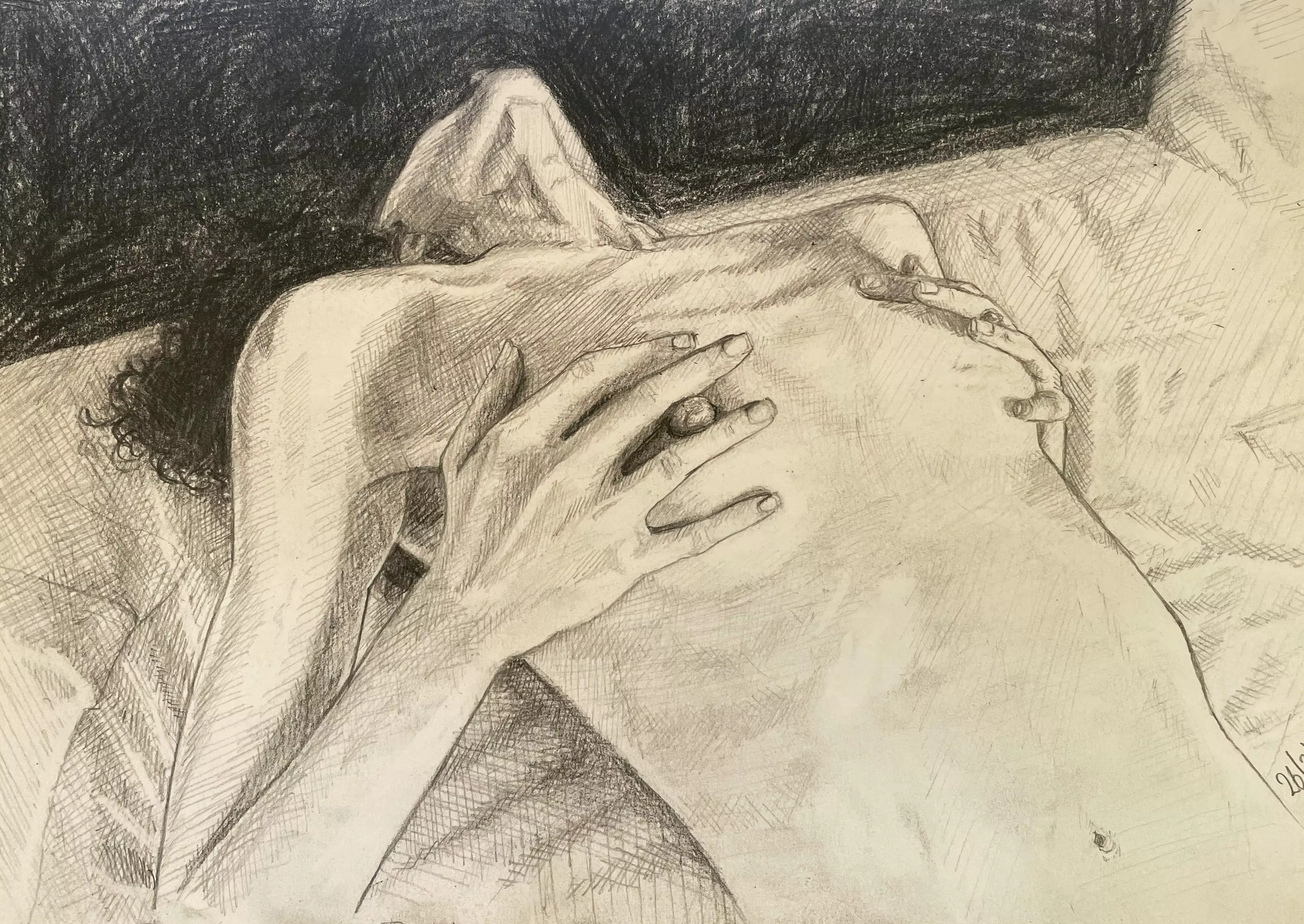 Ecstasy - a graphite drawing by me of Rah Cleopatra