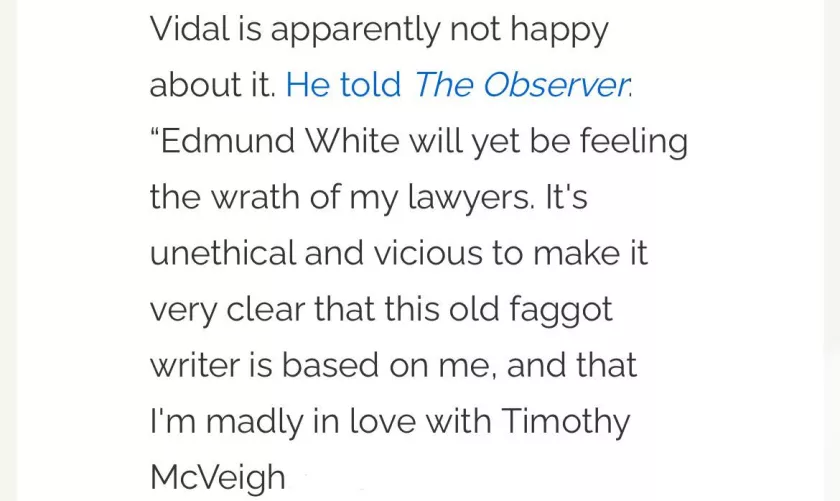 Gore Vidal That Time He Got Mad About A Play Based On His Life