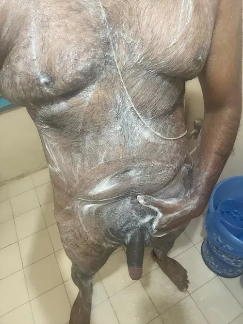 Hairy all lathered up! 