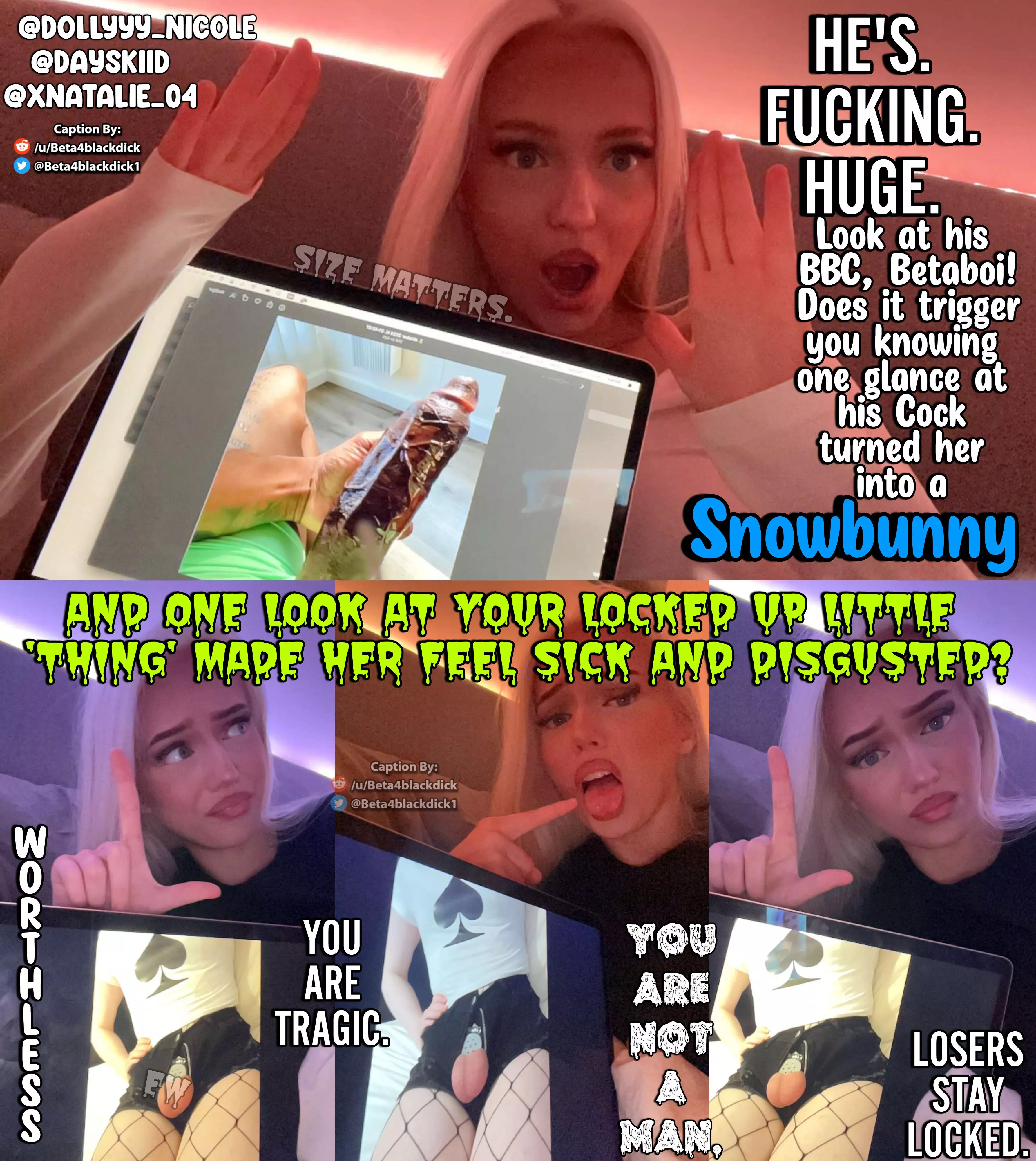 He's fucking HUGE & YOU are fucking PATHETIC 🤏🏻