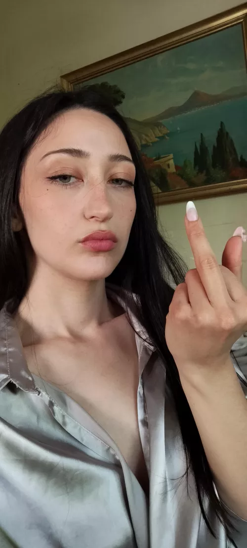 It's quite pathetic that you get hard if I show you my middle finger