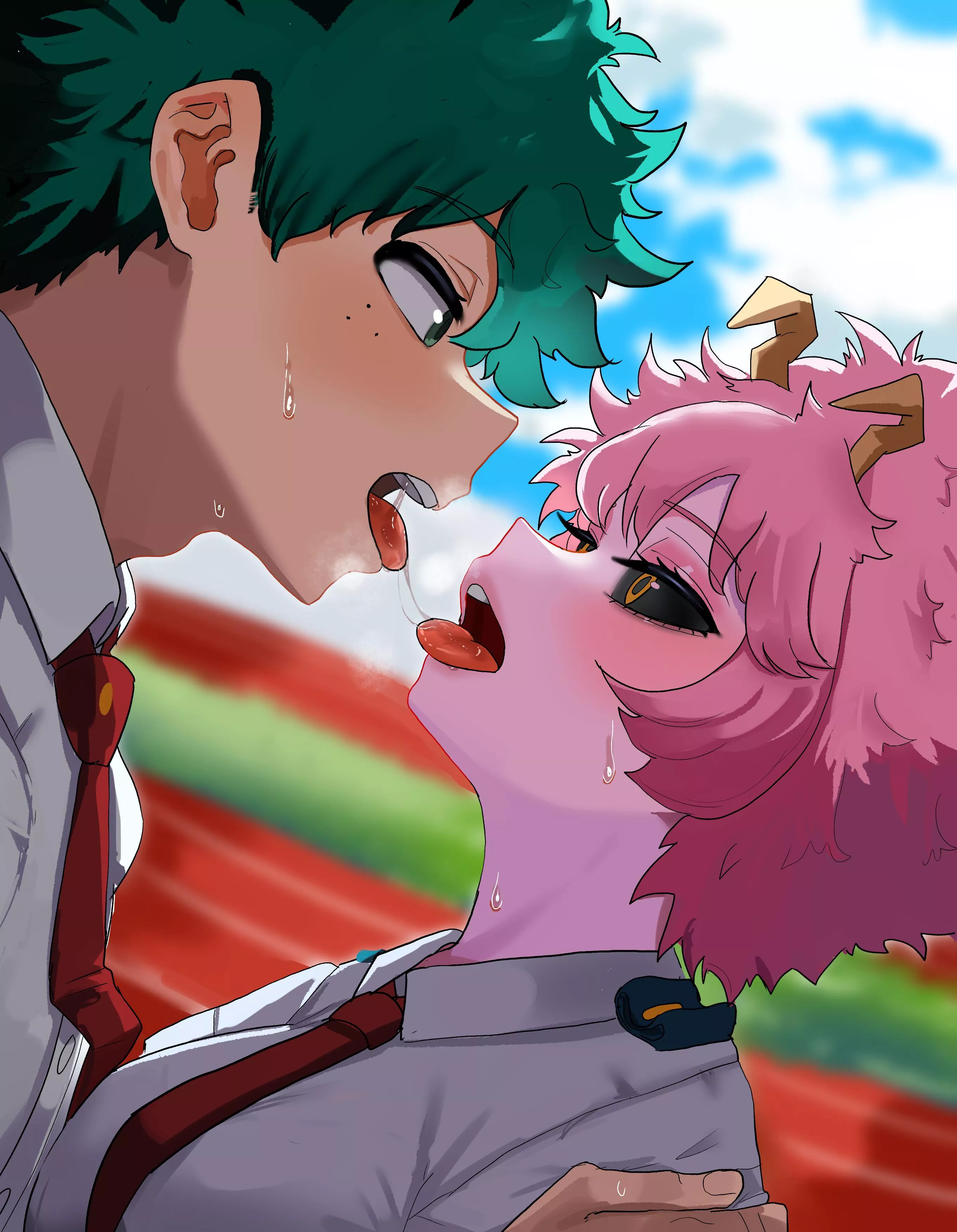 Izuku and Mina (@zdoor623)
