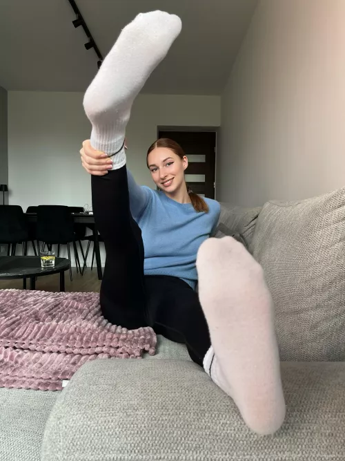 Just about to strip down... but these socks stay on ... [F]