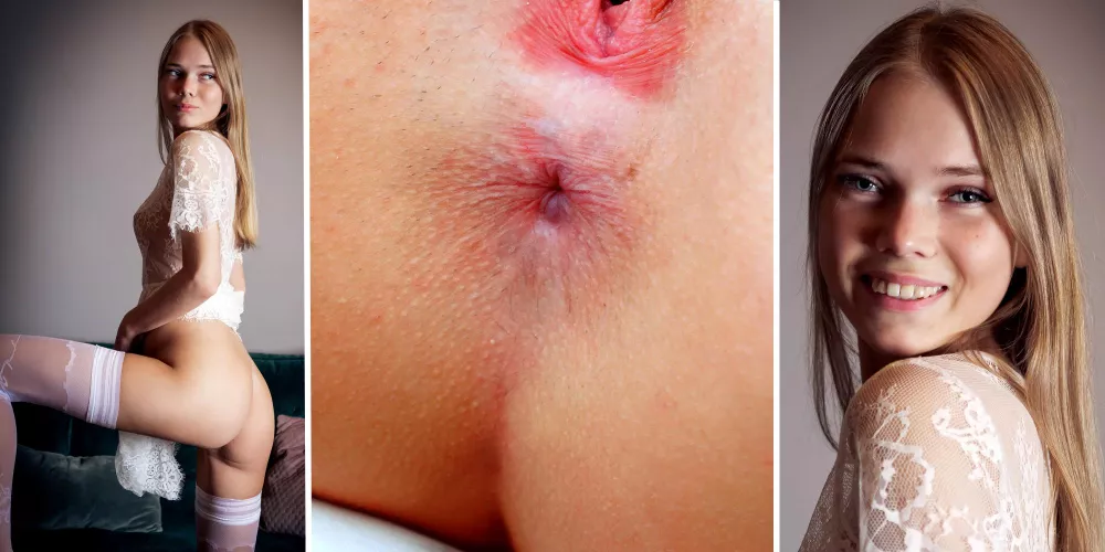 Luise - lace and white stockings, the delicious combination