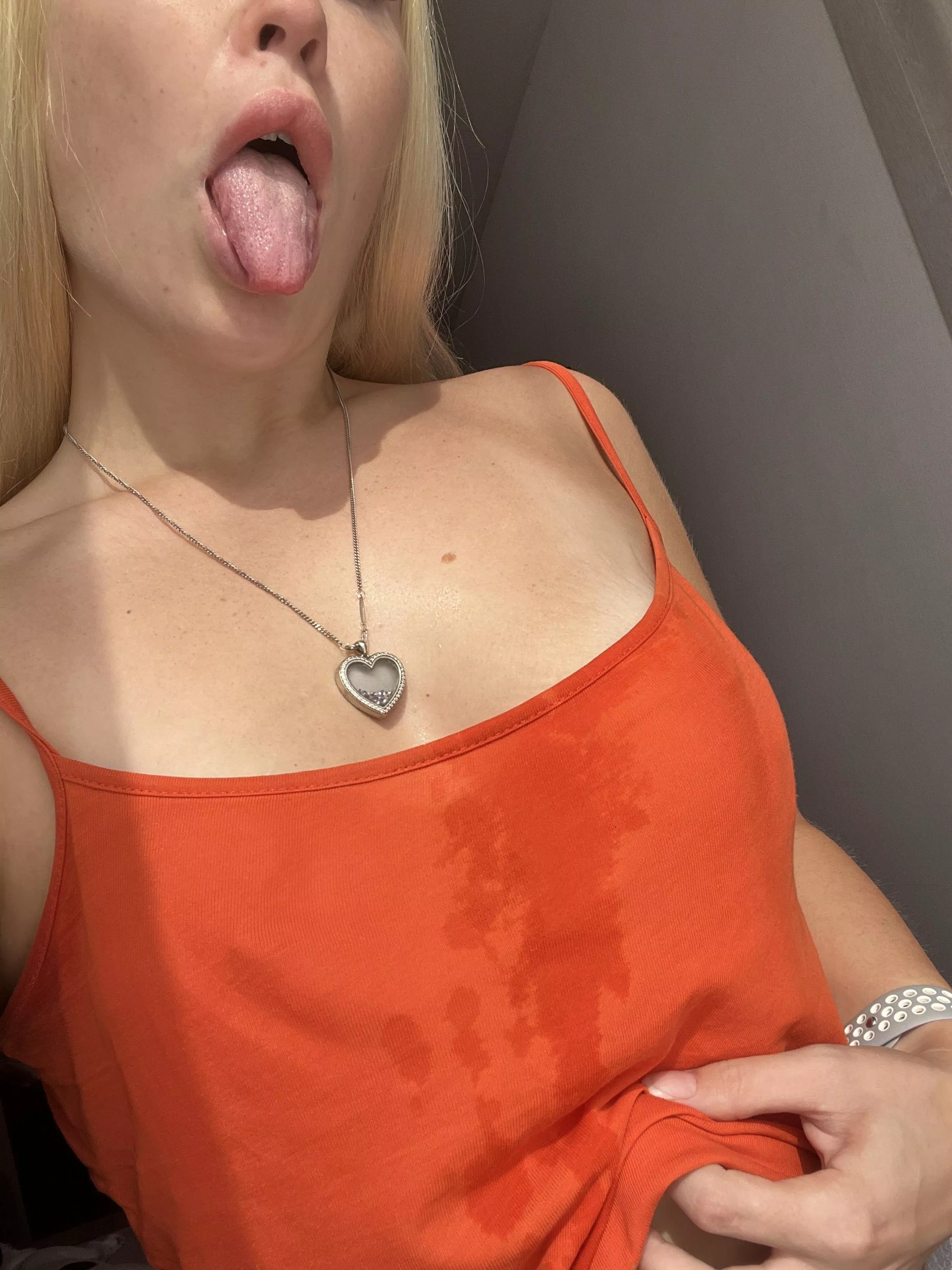 My top is soaked in sweat