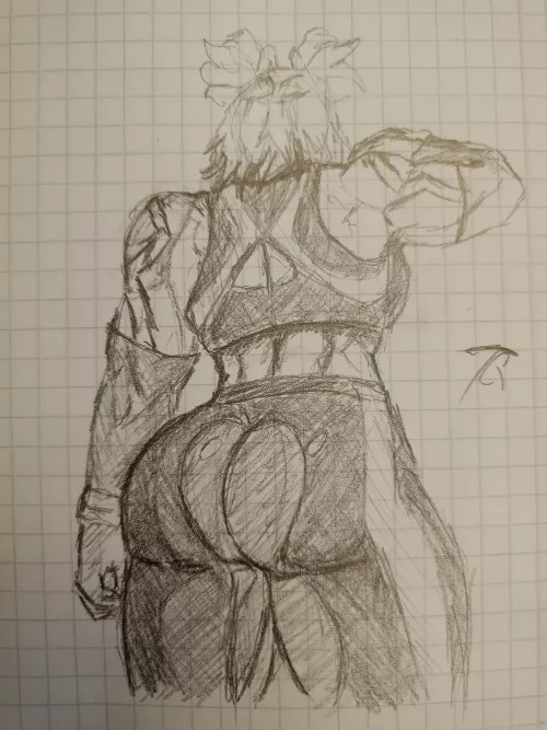 Neon butt sketch (OC) 