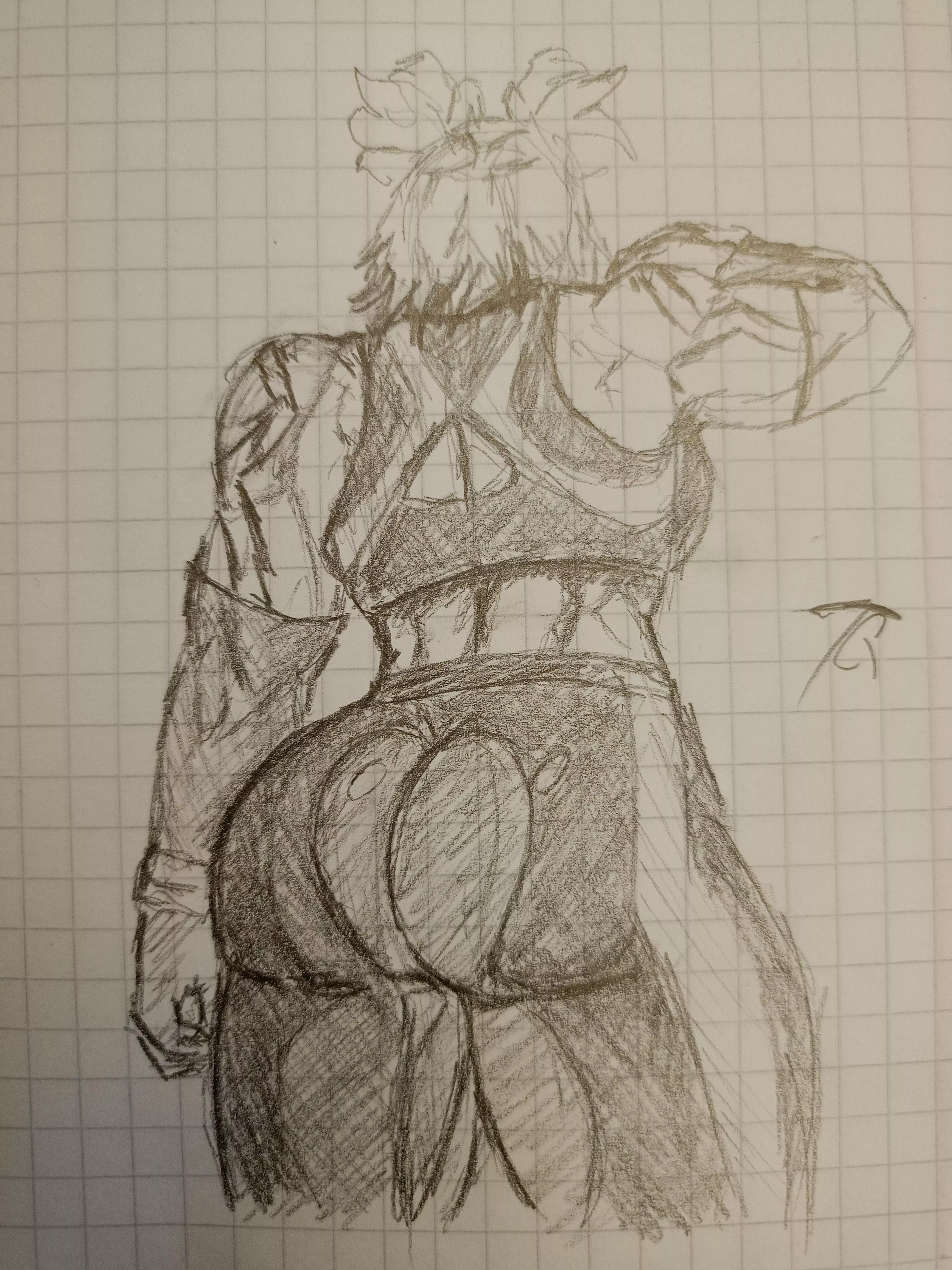 Neon butt sketch (OC) 