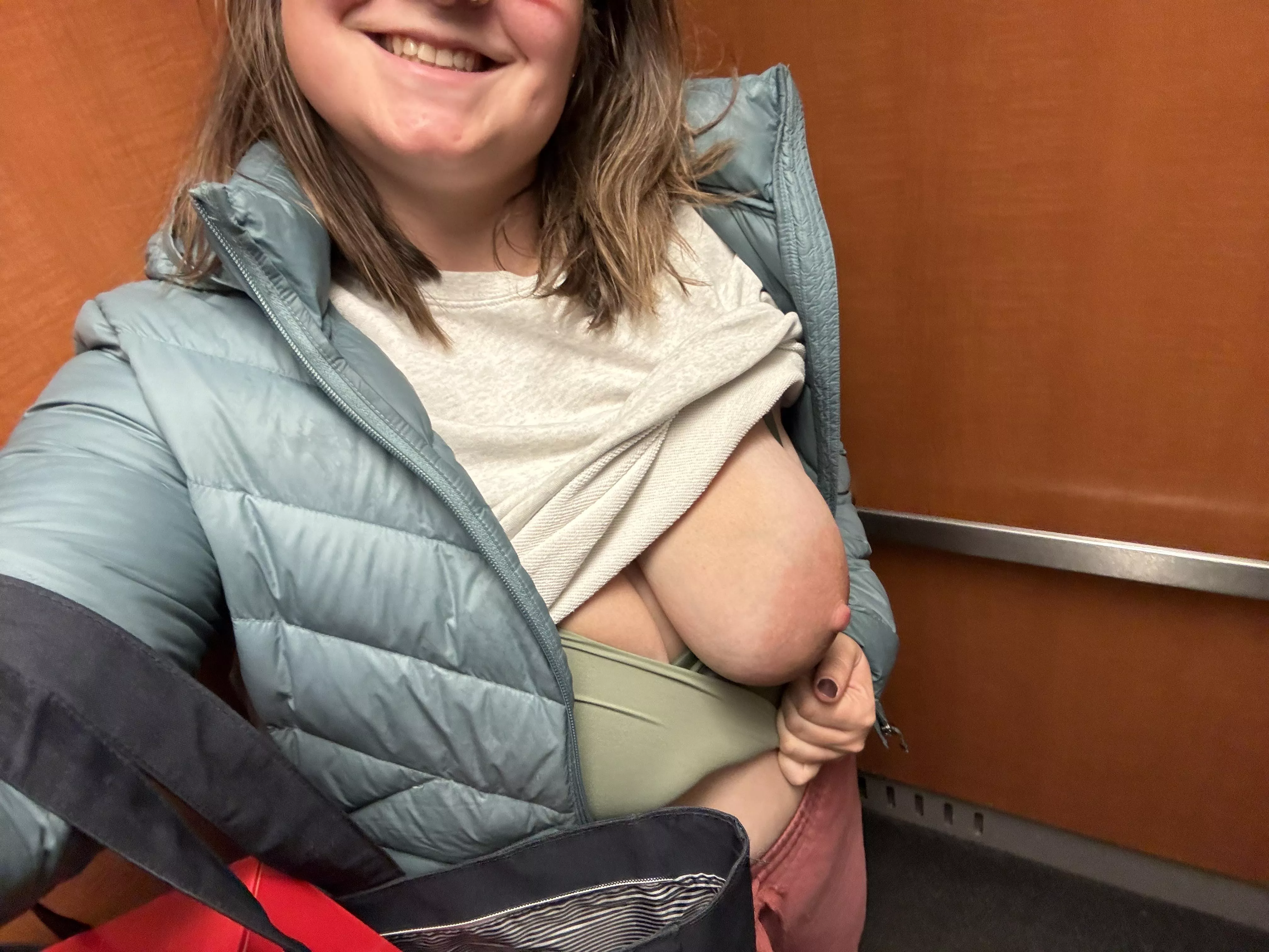 Oops. A little smile in the elevator 