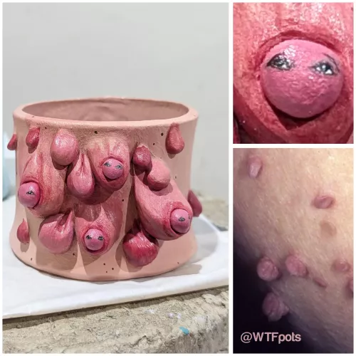 [self] Today I'm celebrating because after 2 long years my skin tag pot is finally going to her forever home 🥹. Made with air dry clay