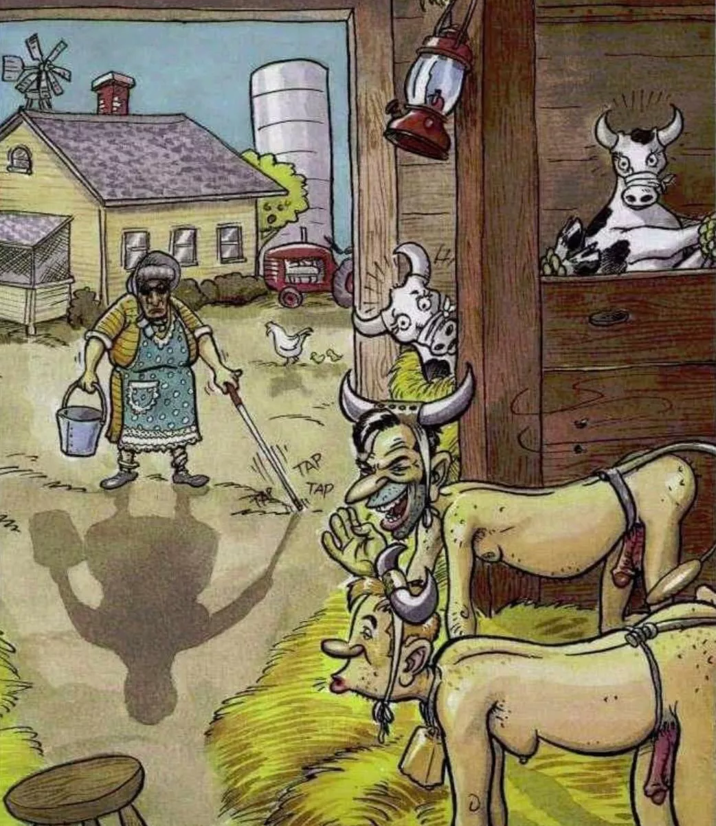 She won't stop milking till the bucket is full