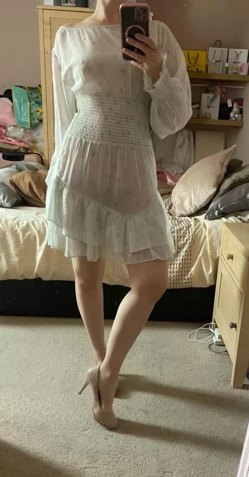 Sheer sundress and heels- looking all ladylike 