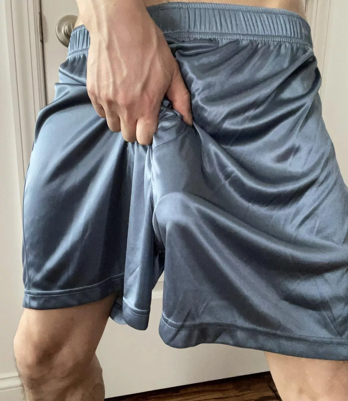 Someone bust in basketball shorts with me