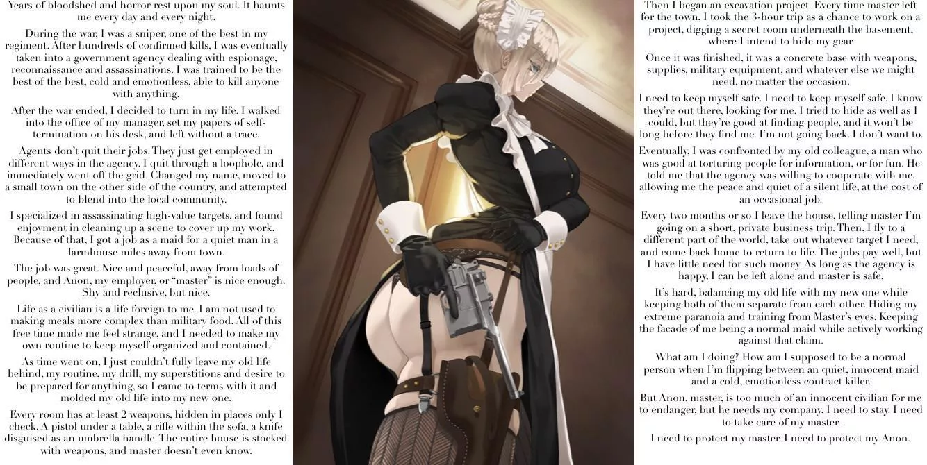 The most dangerous maid on earth [story] [male POV] [assassin] [maid] [secrets] [no sex] [caring] [killing]