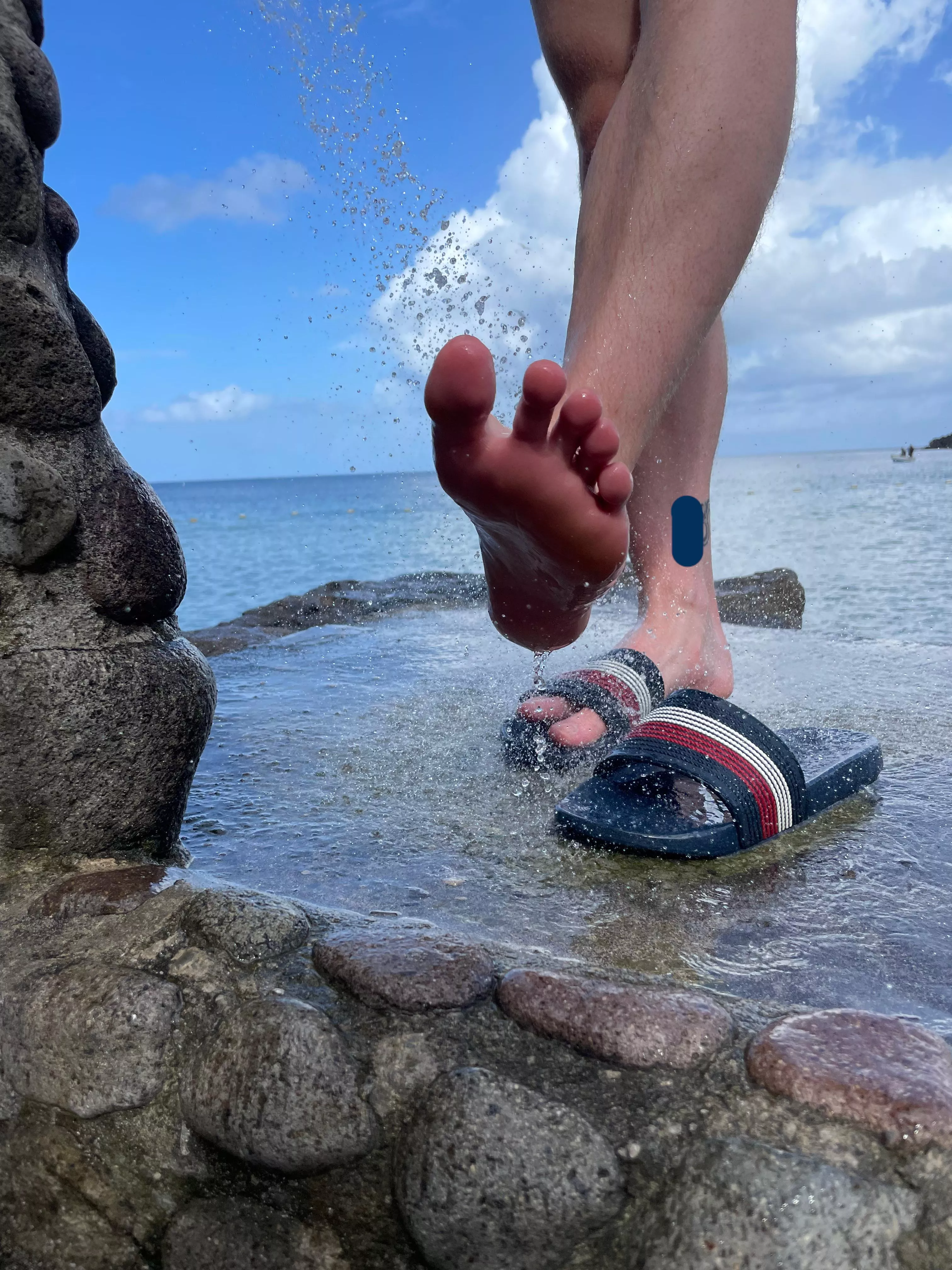 Washing the sand off