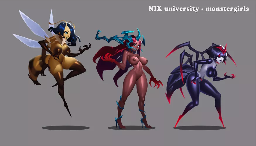 Bee Queen, Alpha Dryad and Spider Queen (by Ninego) [The Veil Chronicles: Nix University] 