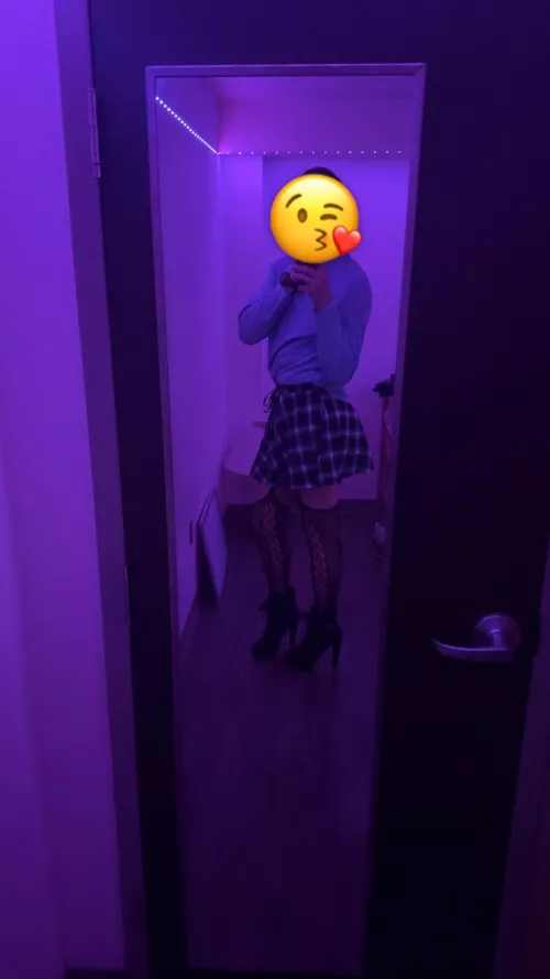 Being tall and wearing heels is a plus