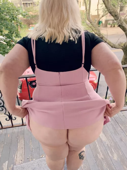 Bent right over the balcony 