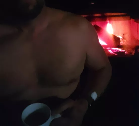 Coffee and a cozy fire. Anyone want to join? 