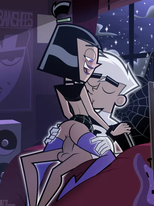 [DLT] (Danny Phantom) Sam Manson rides Danny. All characters are adults