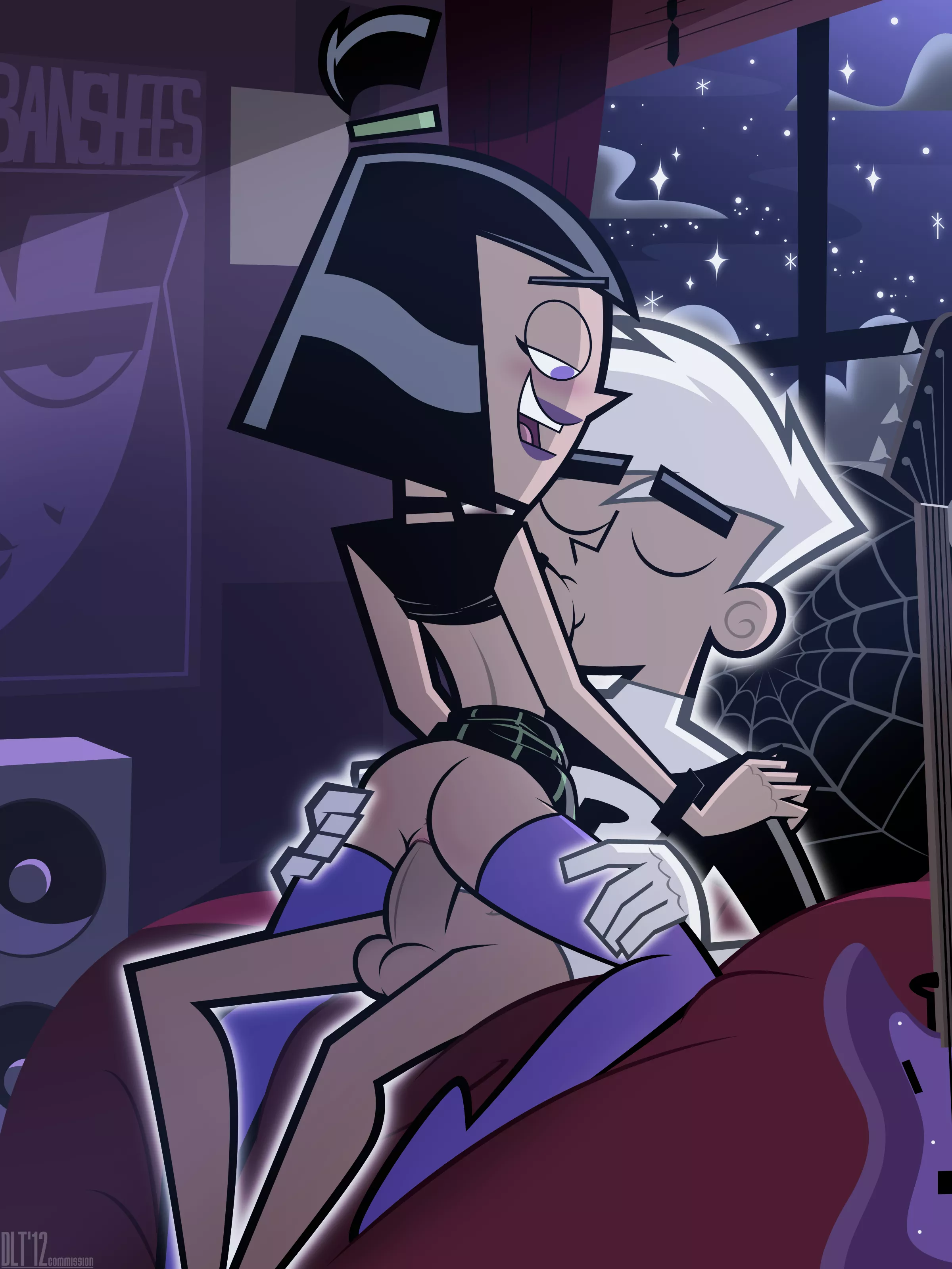 [DLT] (Danny Phantom) Sam Manson rides Danny. All characters are adults