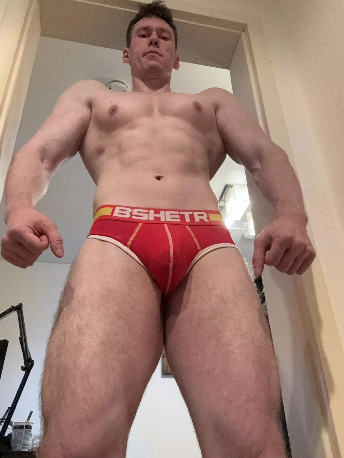 Filling door frames. And filling briefs.